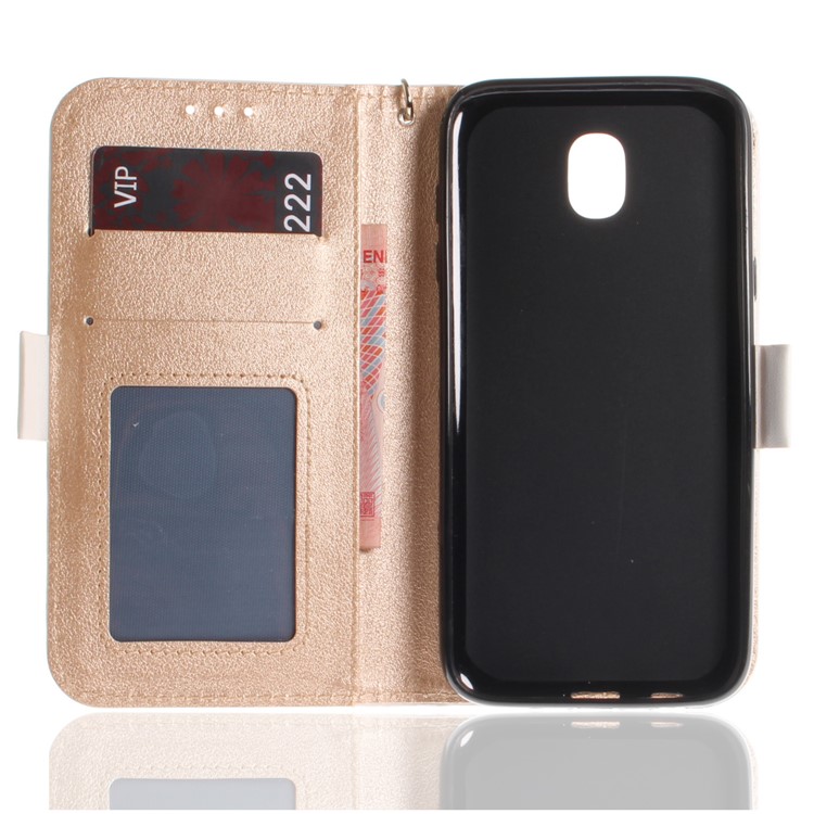 Butterfly Pattern Leather Wallet Case for Samsung Galaxy J7 Pro (2017) / J7 (2017) EU Version - White-10