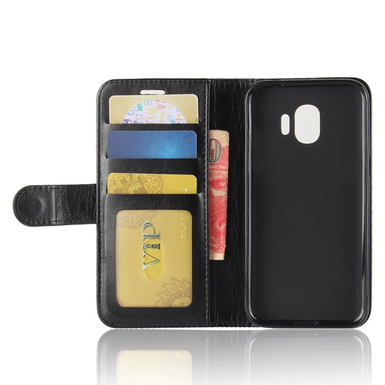 For Samsung Galaxy J2 Pro 2018 Crazy Horse PU Leather Mobile Phone Case - Black-4