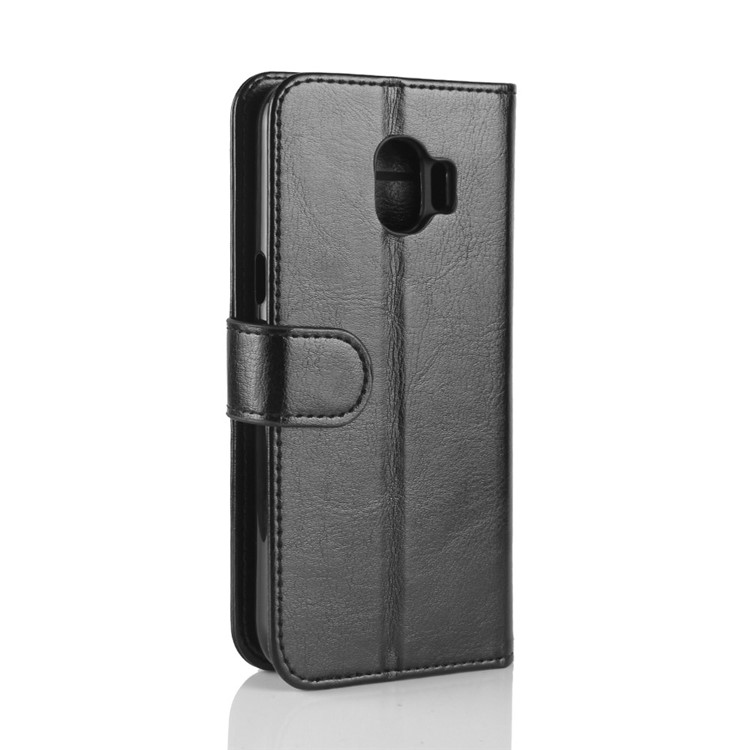 For Samsung Galaxy J2 Pro 2018 Crazy Horse PU Leather Mobile Phone Case - Black-7