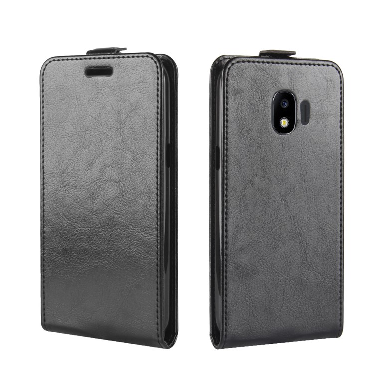 Crazy Horse Vertical Leather Card Holder Case for Samsung Galaxy J2 Pro 2018 - Black-4