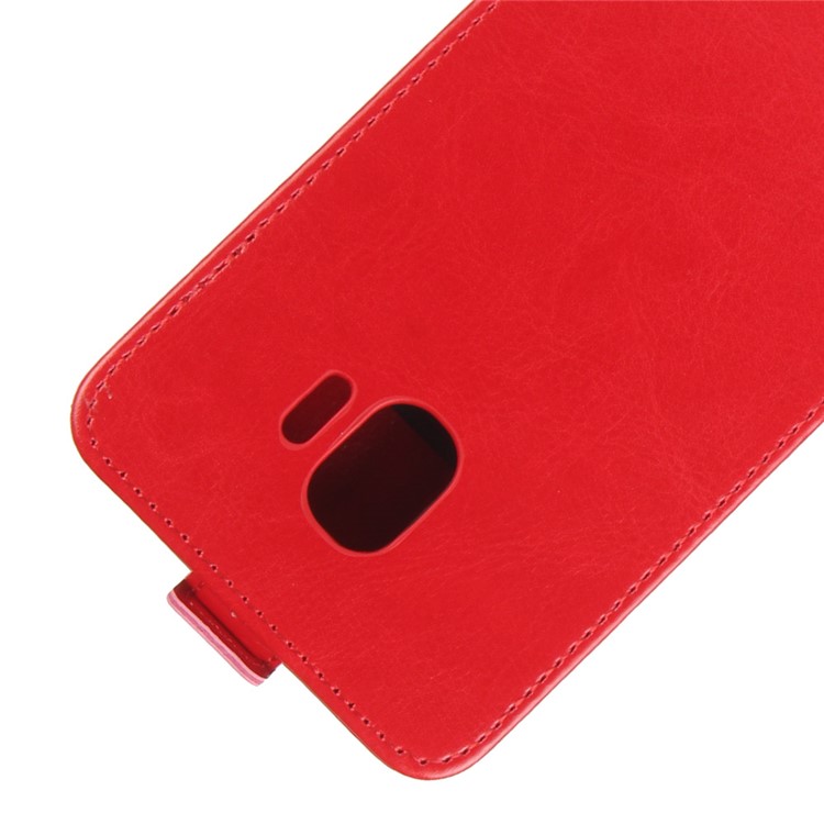 Crazy Horse Vertical Leather Case with Card Slot for Samsung Galaxy J2 Pro 2018 - Red-2