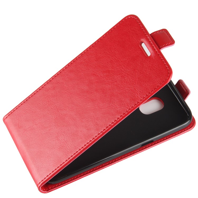 Crazy Horse Vertical Leather Case with Card Slot for Samsung Galaxy J2 Pro 2018 - Red-3