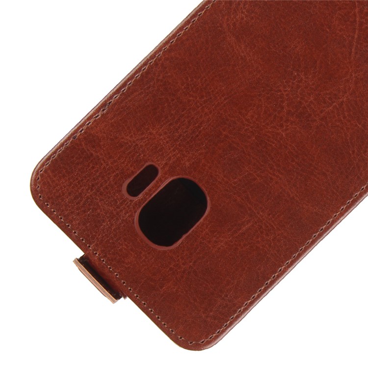 Crazy Horse Vertical PU Leather Card Holder Case for Samsung Galaxy J2 Pro 2018 - Brown-2