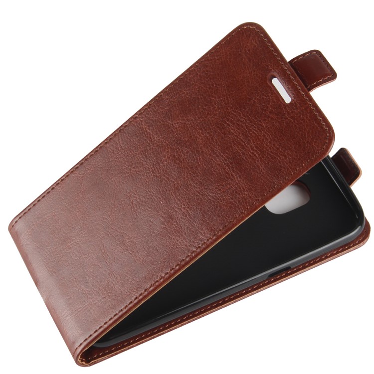 Crazy Horse Vertical PU Leather Card Holder Case for Samsung Galaxy J2 Pro 2018 - Brown-3