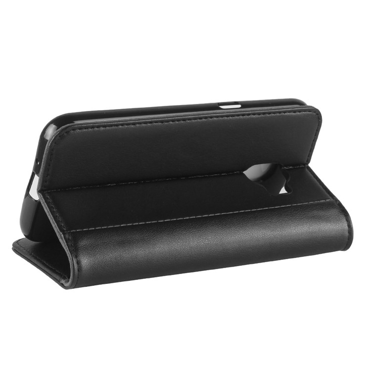 Split Leather Magnetic Wallet Phone Shell with Stand for Samsung Galaxy J2 Pro 2018 - Black-6