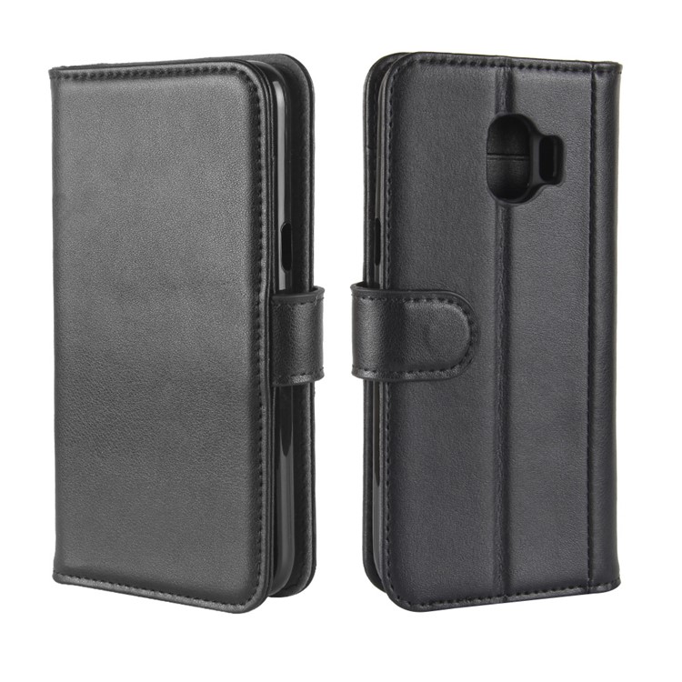 Split Leather Magnetic Wallet Phone Shell with Stand for Samsung Galaxy J2 Pro 2018 - Black-8