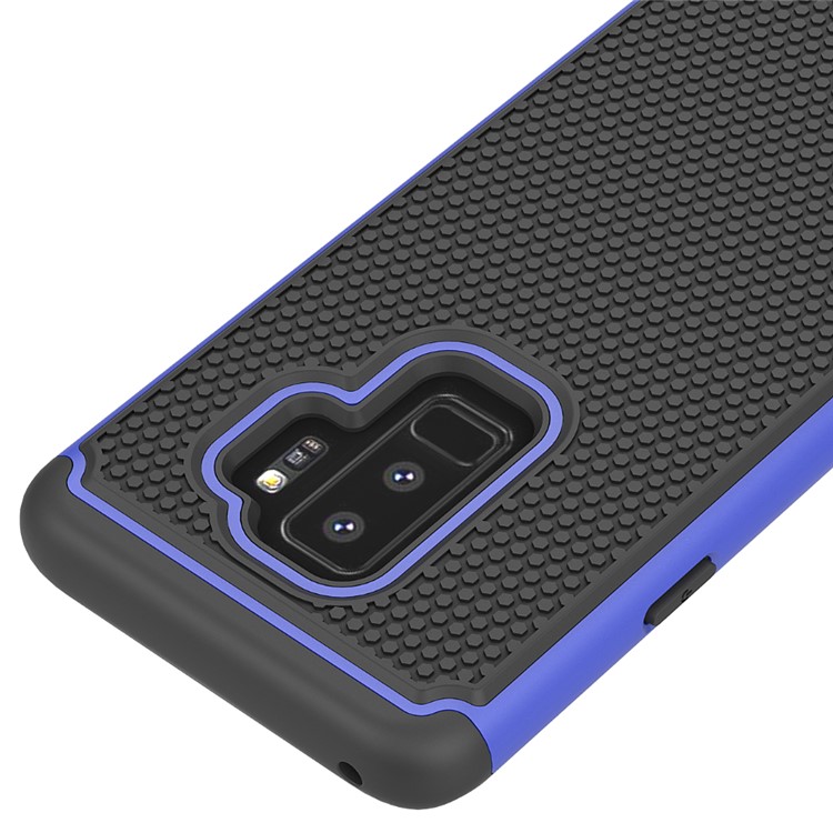 Football Grain PC + TPU Hybrid Case for Samsung Galaxy S9+ - Blue-5