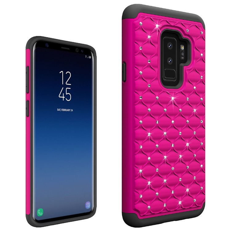 Starry Sky Rhinestones PC + TPU Hybrid Case for Samsung Galaxy S9 Plus - Rose-3