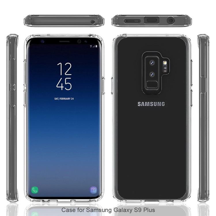 Crystal Clear Acrylic + Flexible TPU Hybrid Phone Case for Samsung Galaxy S9 Plus - Transparent-2