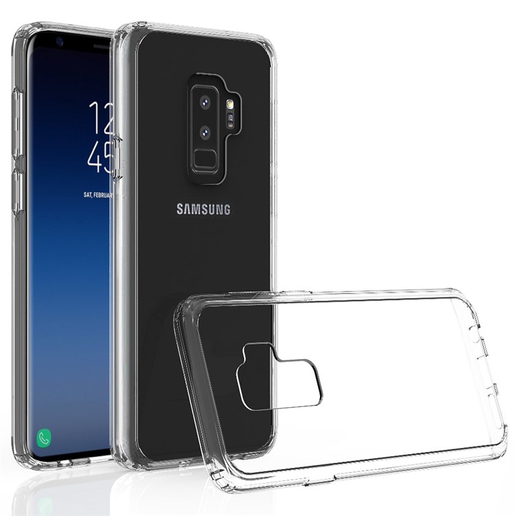 Crystal Clear Acrylic + Flexible TPU Hybrid Phone Case for Samsung Galaxy S9 Plus - Transparent-3