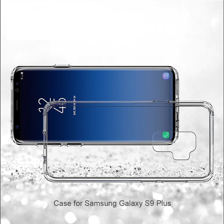 Crystal Clear Acrylic + Flexible TPU Hybrid Phone Case for Samsung Galaxy S9 Plus - Transparent-5