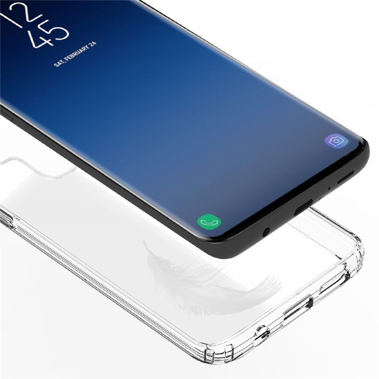 Crystal Clear Acrylic + Flexible TPU Hybrid Phone Case for Samsung Galaxy S9 Plus - Transparent-7