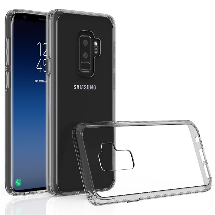 

Crystal Clear Acrylic + Flexible TPU Hybrid Mobile Case for Samsung Galaxy S9 Plus G965 - Grey