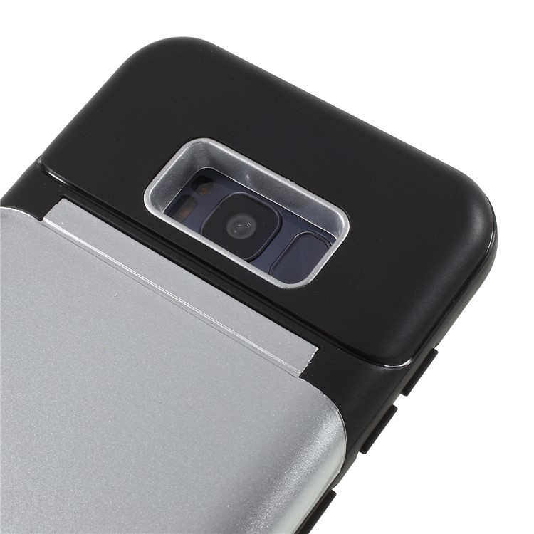 ROAR KOREA PC TPU Combo Protection Mirror Cover with Kickstand for Samsung Galaxy S8 Plus G955 - White-4