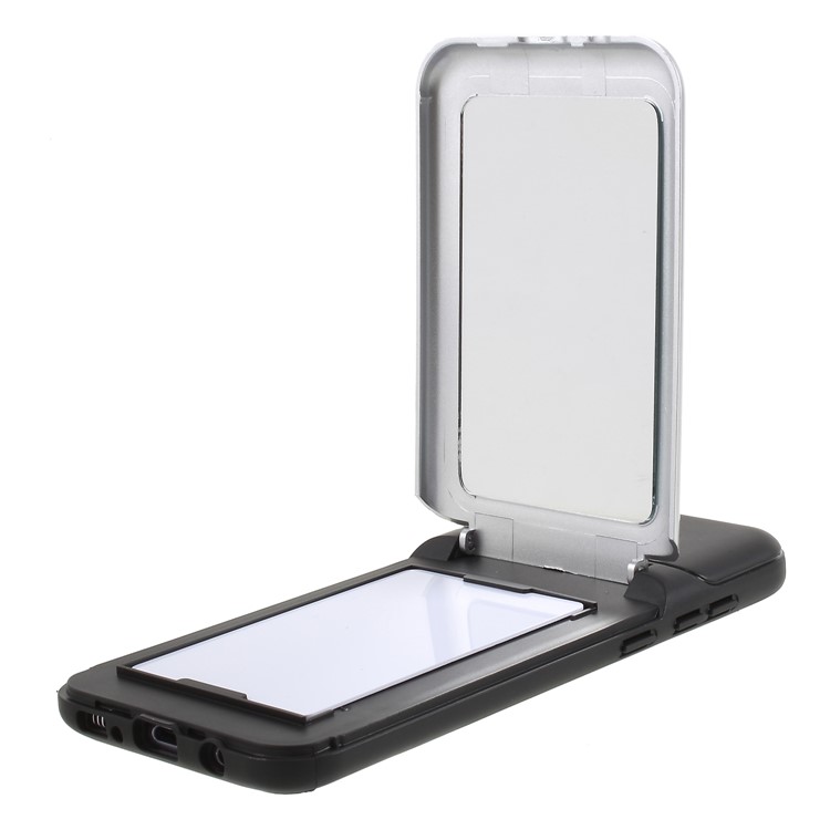 ROAR KOREA PC TPU Combo Protection Mirror Cover with Kickstand for Samsung Galaxy S8 Plus G955 - White-6