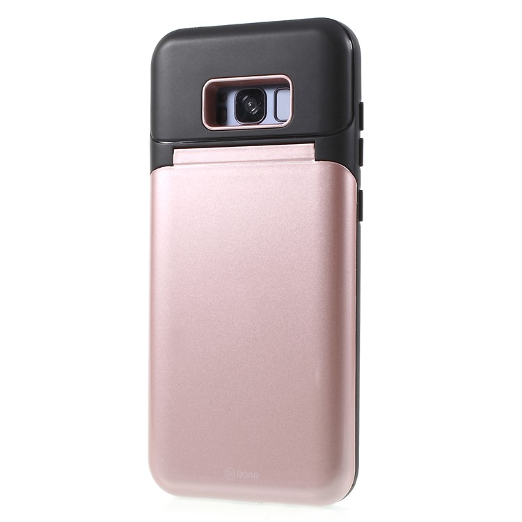 ROAR PC+TPU Hybrid Protective Mirror Cover Accessory with Kickstand for Samsung Galaxy S8 Plus G955 - Pink-3