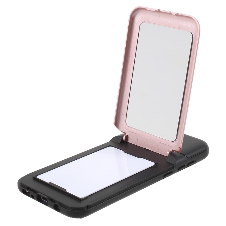 ROAR PC+TPU Hybrid Protective Mirror Cover Accessory with Kickstand for Samsung Galaxy S8 Plus G955 - Pink-4
