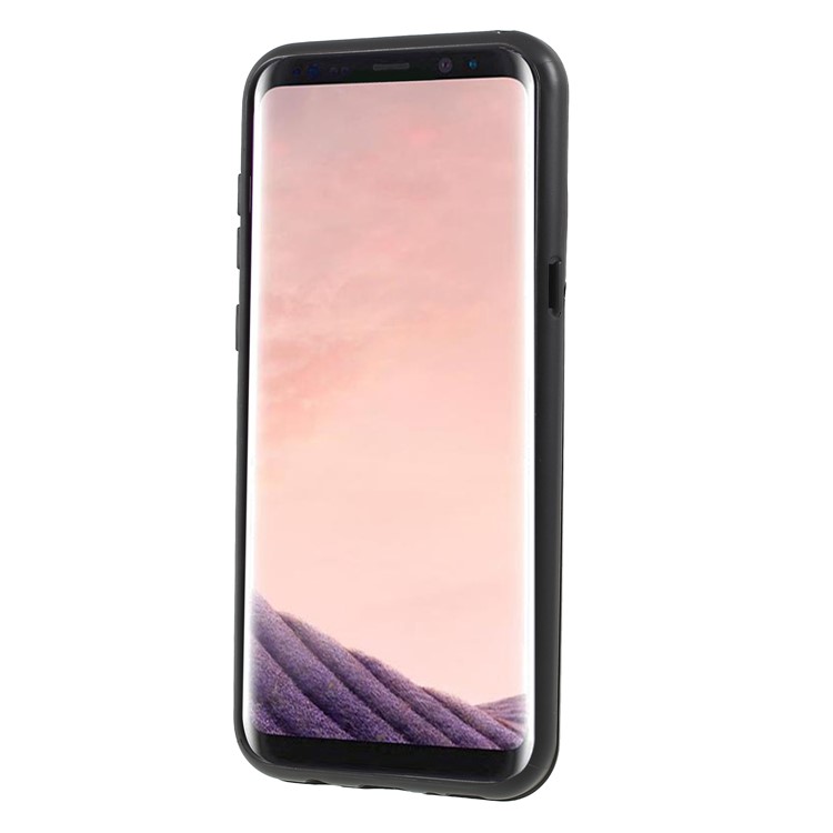 ROAR KOREA PC TPU Combo Protective Mirror Case with Kickstand for Samsung Galaxy S8 G950 - Black-2