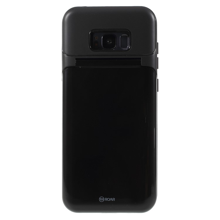 ROAR KOREA PC TPU Combo Protective Mirror Case with Kickstand for Samsung Galaxy S8 G950 - Black-3