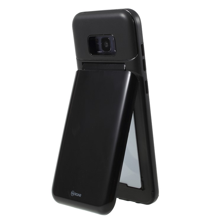 ROAR KOREA PC TPU Combo Protective Mirror Case with Kickstand for Samsung Galaxy S8 G950 - Black-5