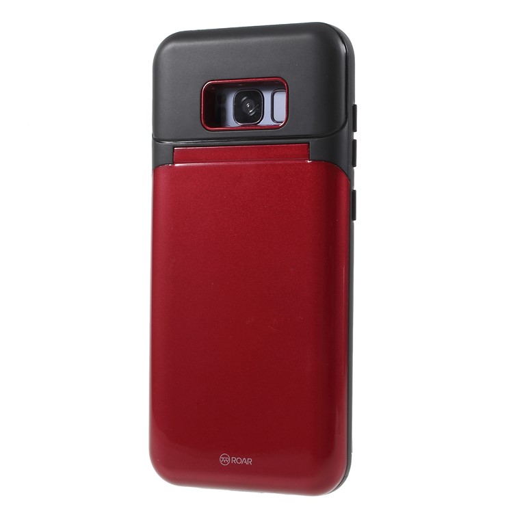 ROAR KOREA PC+TPU Protective Mirror Phone Cover Case with Kicktand for Samsung Galaxy S8 G950 - Red-3