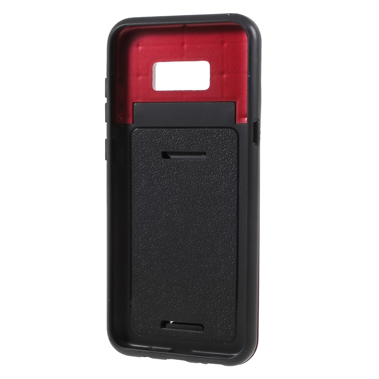 ROAR KOREA PC+TPU Protective Mirror Phone Cover Case with Kicktand for Samsung Galaxy S8 G950 - Red-5
