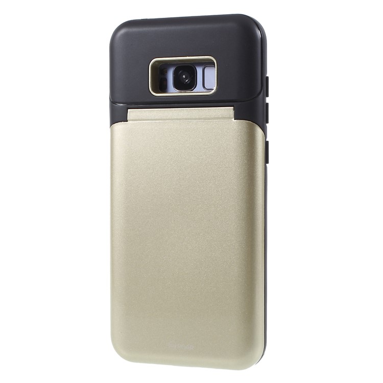 ROAR KOREA PC TPU Combo Mirror Cover Accessory with Kickstand for Samsung Galaxy S8 G950 - Gold-3