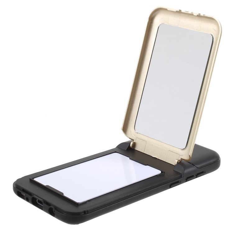 ROAR KOREA PC TPU Combo Mirror Cover Accessory with Kickstand for Samsung Galaxy S8 G950 - Gold-4