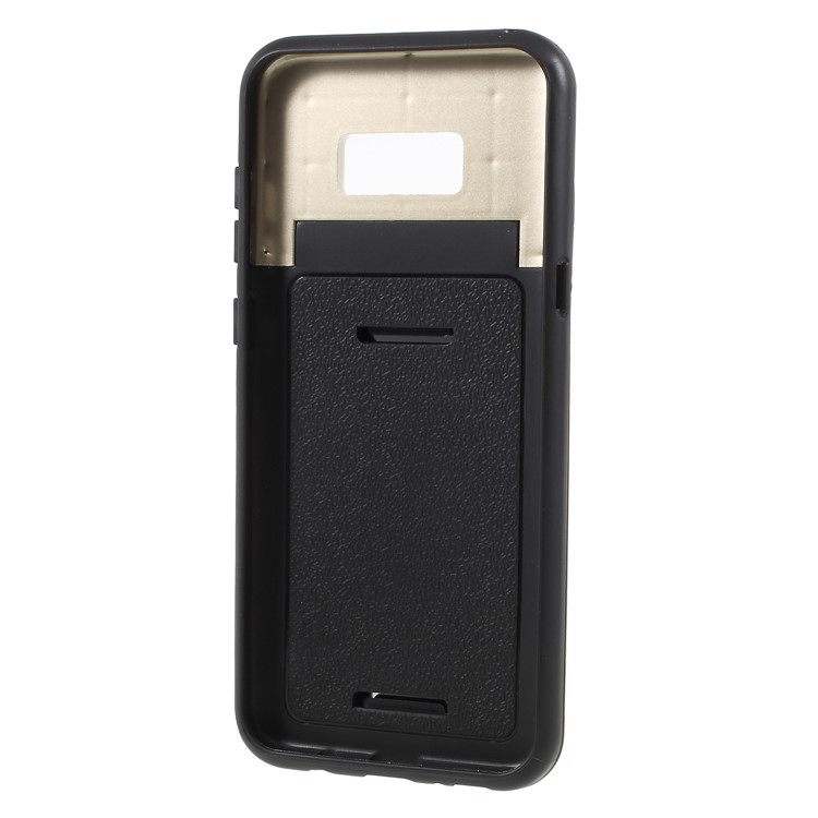 ROAR KOREA PC TPU Combo Mirror Cover Accessory with Kickstand for Samsung Galaxy S8 G950 - Gold-5