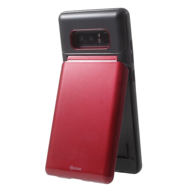 ROAR KOREA PC + TPU Protective Mirror Case with Kickstand for Samsung Galaxy Note 8 SM-N950 - Red-5