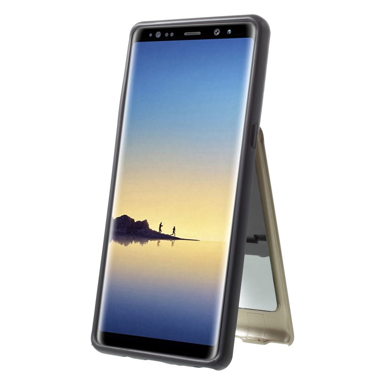 ROAR KOREA PC + TPU Protective Mirror Mobile Phone Case with Kickstand for Samsung Galaxy Note 8 SM-N950 - Gold-2