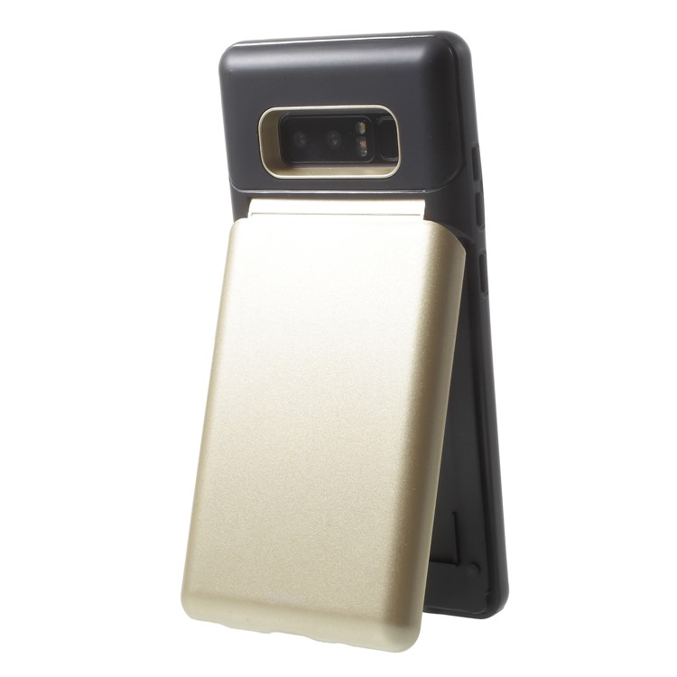 ROAR KOREA PC + TPU Protective Mirror Mobile Phone Case with Kickstand for Samsung Galaxy Note 8 SM-N950 - Gold-4
