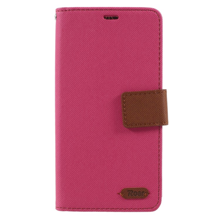 ROAR KOREA Twill Grain Wallet Stand Leather Folio Phone Case for Samsung Galaxy S9 - Rose-3