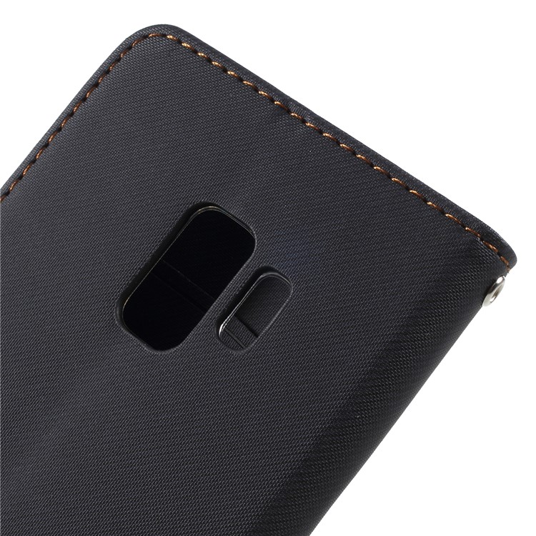 ROAR KOREA Twill Grain Wallet Leather Stand Case for Samsung Galaxy S9 G960 - Black-8