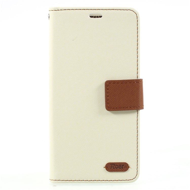 ROAR KOREA Twill Grain Wallet Stand Leather Phone Cover for Samsung Galaxy S9 - White-1