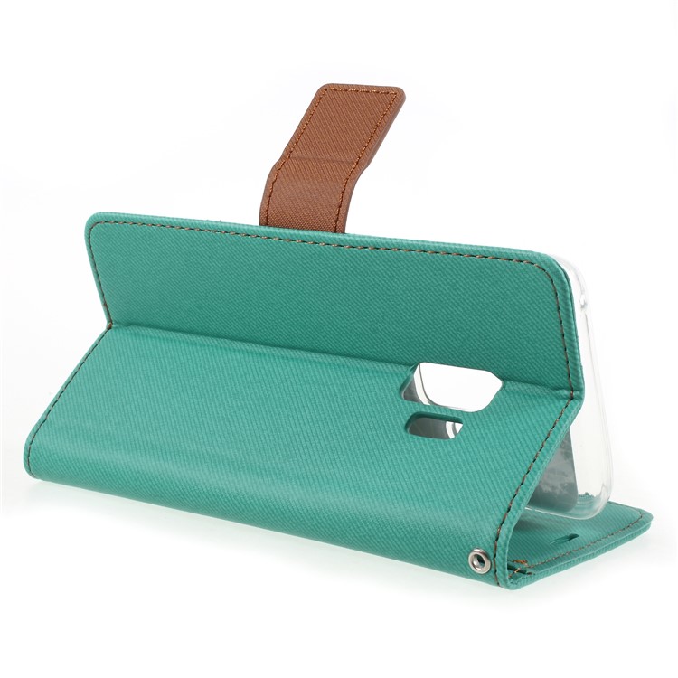 ROAR KOREA Twill Grain Wallet Stand Leather Case Phone Accessory for Samsung Galaxy S9 - Green-5