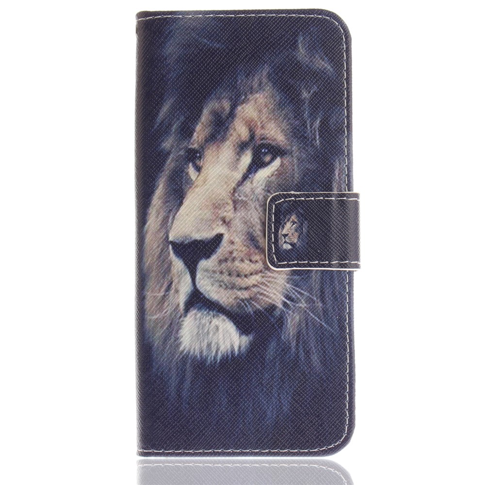 Pobile de Portefeuille en Cuir PU à Motifs Pute de Téléphonie Mobile Protectrice Pour Samsung Galaxy S9 G960 - Lion Désespéré