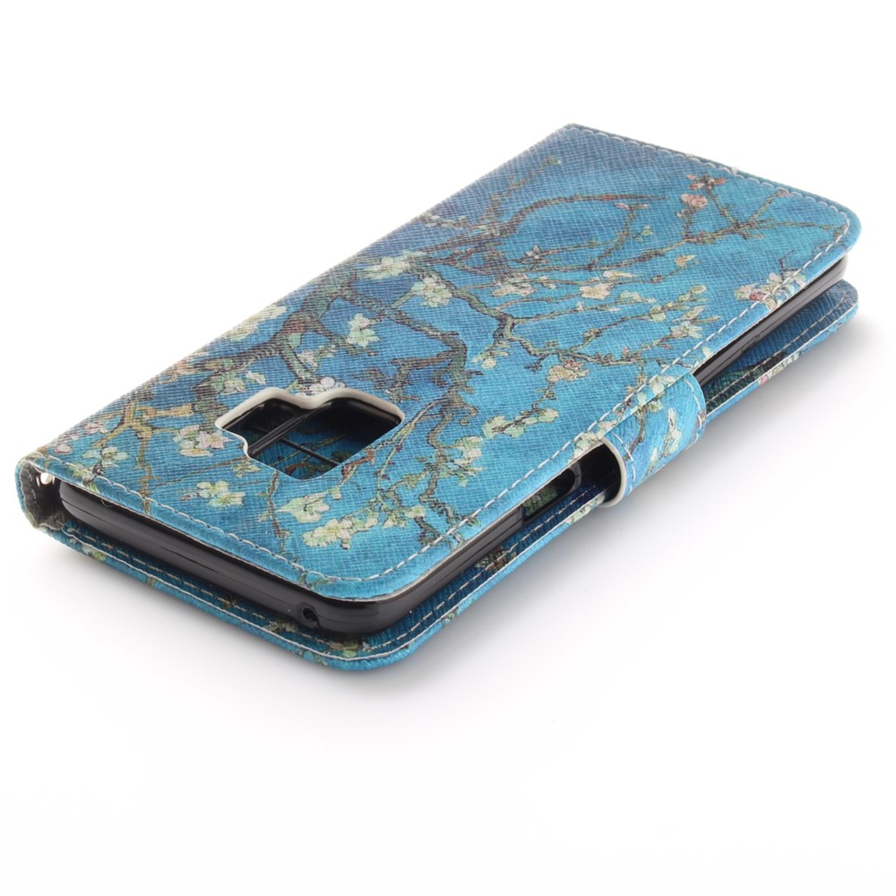 Patterned PU Leather Wallet Stand Protective Mobile Phone Cover for Samsung Galaxy S9 - Wintersweet-7