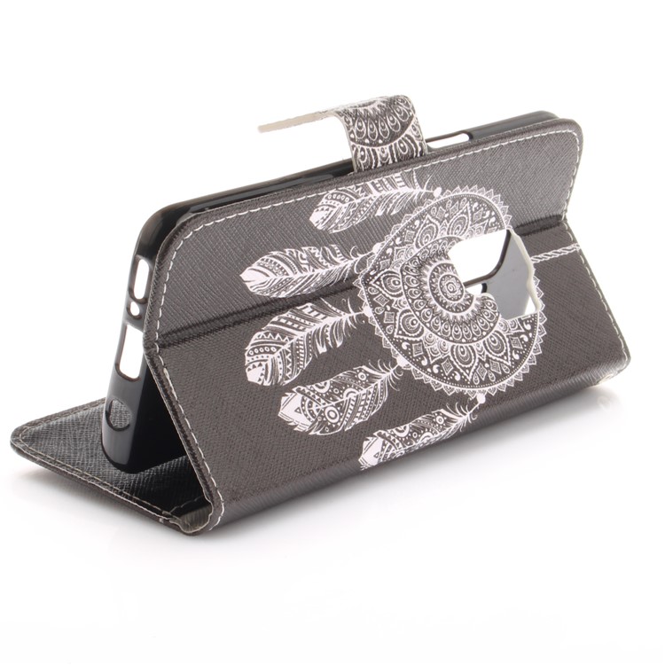 Patterned PU Leather Wallet Stand Protective Mobile Phone Casing for Samsung Galaxy S9 - Dream Catcher-5