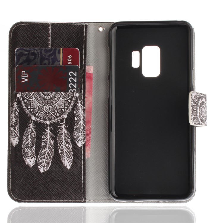 Patterned PU Leather Wallet Stand Protective Mobile Phone Casing for Samsung Galaxy S9 - Dream Catcher-8