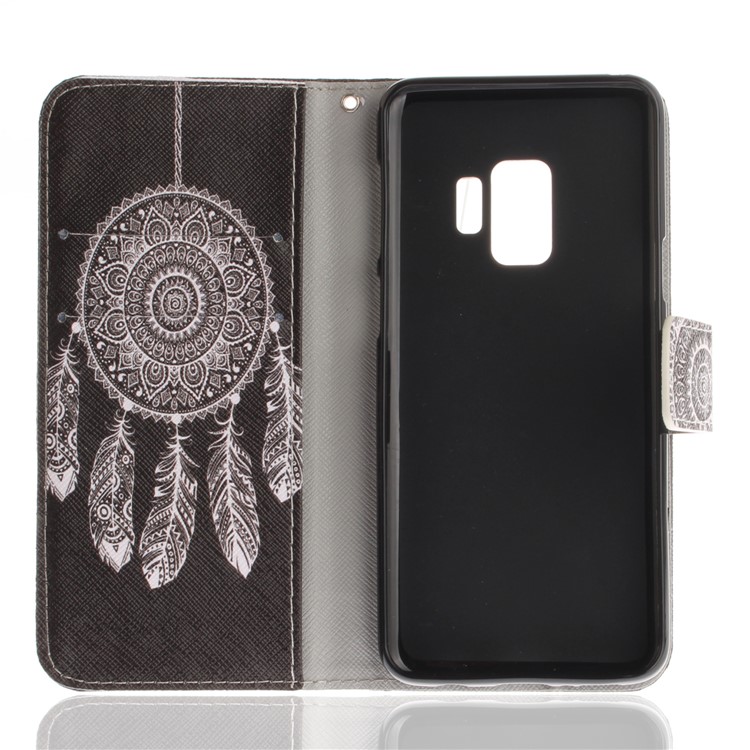 Patterned PU Leather Wallet Stand Protective Mobile Phone Casing for Samsung Galaxy S9 - Dream Catcher-9