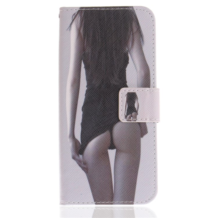 Patterned PU Leather Wallet Stand Protective Cell Phone Shell for Samsung Galaxy S9 G960 - Hot Girl-2
