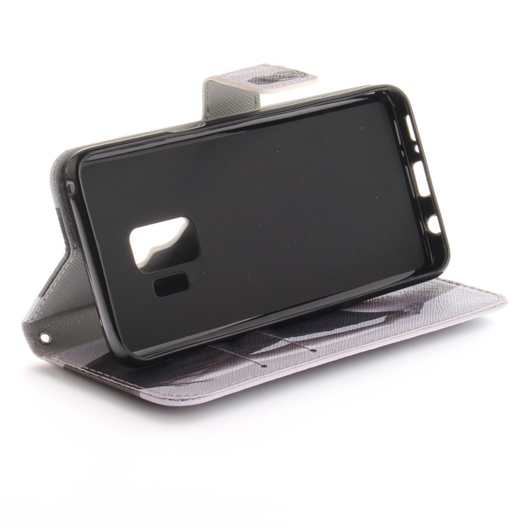 Patterned PU Leather Wallet Stand Protective Cell Phone Shell for Samsung Galaxy S9 G960 - Hot Girl-4