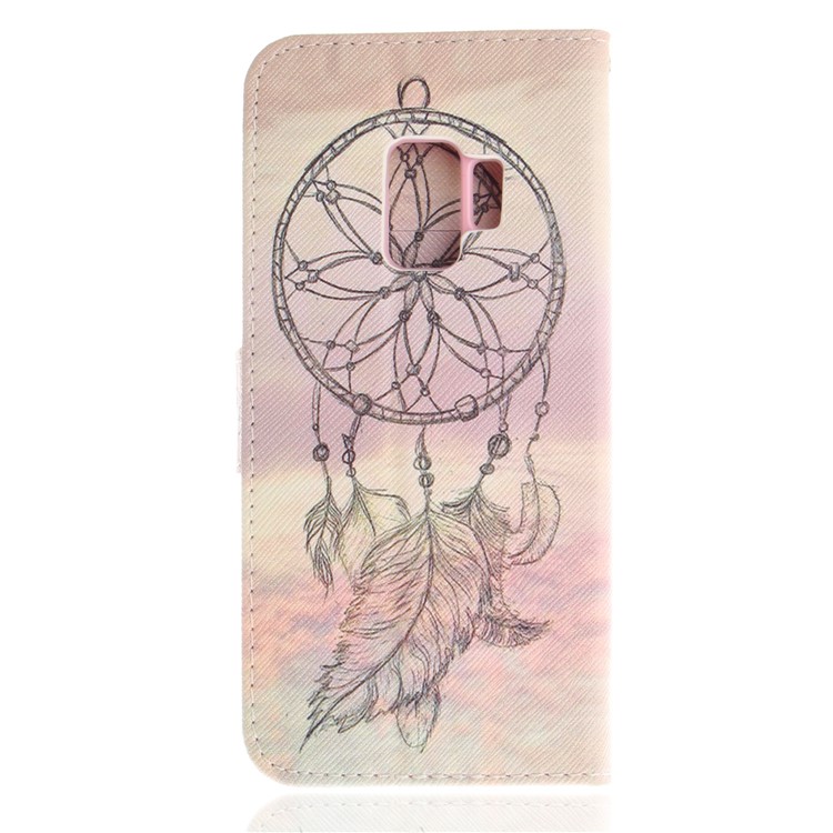 Patterned PU Leather Wallet Stand Protective Cell Phone Casing for Samsung Galaxy S9 - Dream Catcher in Sky-3