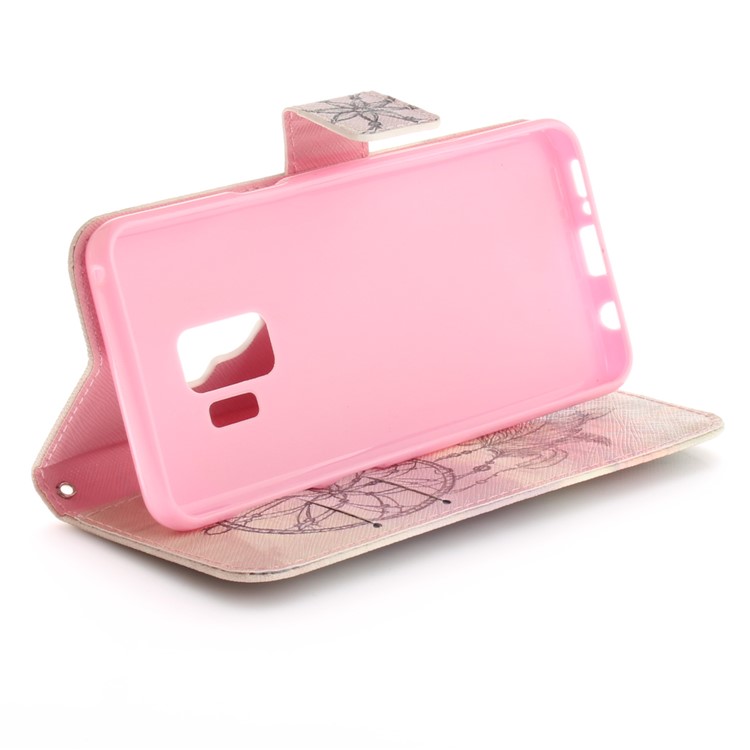 Patterned PU Leather Wallet Stand Protective Cell Phone Casing for Samsung Galaxy S9 - Dream Catcher in Sky-4