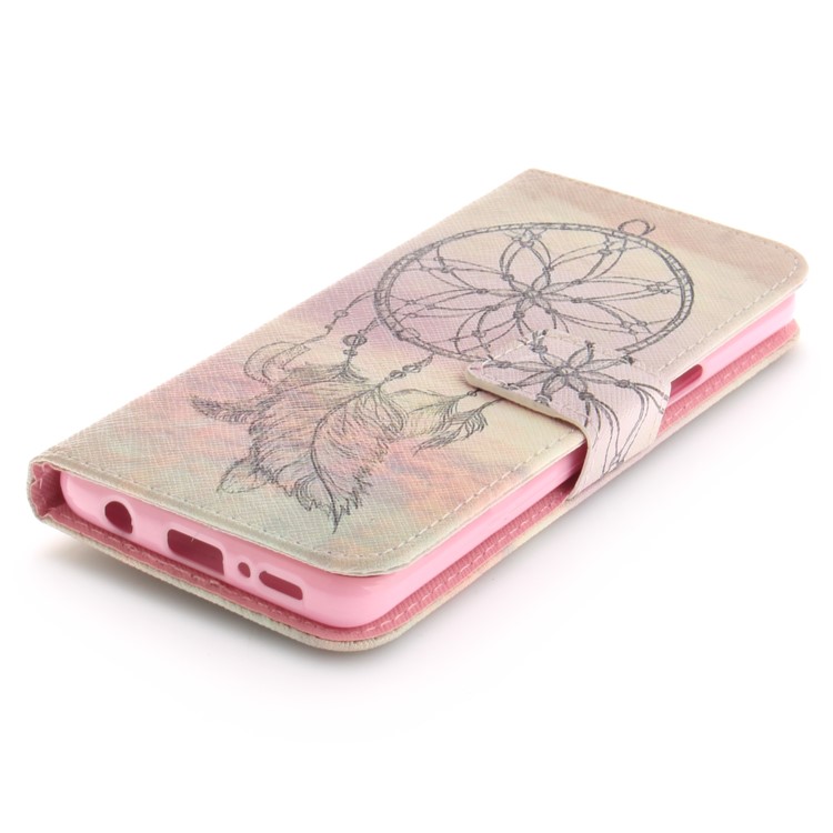 Patterned PU Leather Wallet Stand Protective Cell Phone Casing for Samsung Galaxy S9 - Dream Catcher in Sky-6