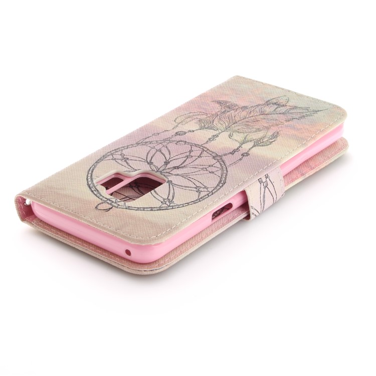 Patterned PU Leather Wallet Stand Protective Cell Phone Casing for Samsung Galaxy S9 - Dream Catcher in Sky-7