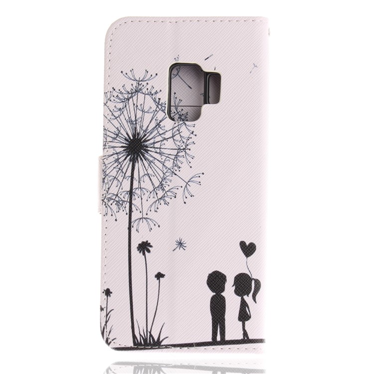 Patterned PU Leather Wallet Stand Protective Shell for Samsung Galaxy S9 G960 - Dandelion-3