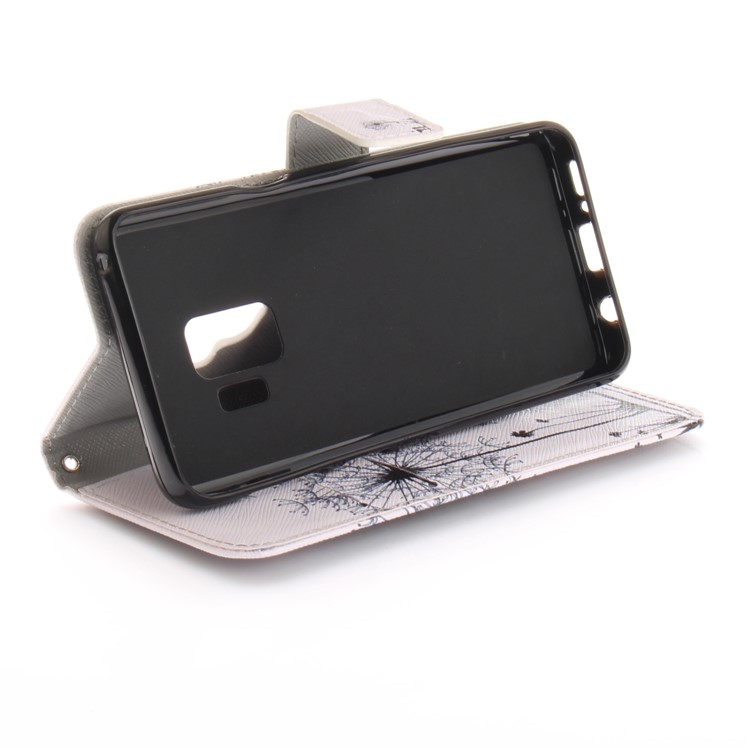 Patterned PU Leather Wallet Stand Protective Shell for Samsung Galaxy S9 G960 - Dandelion-6