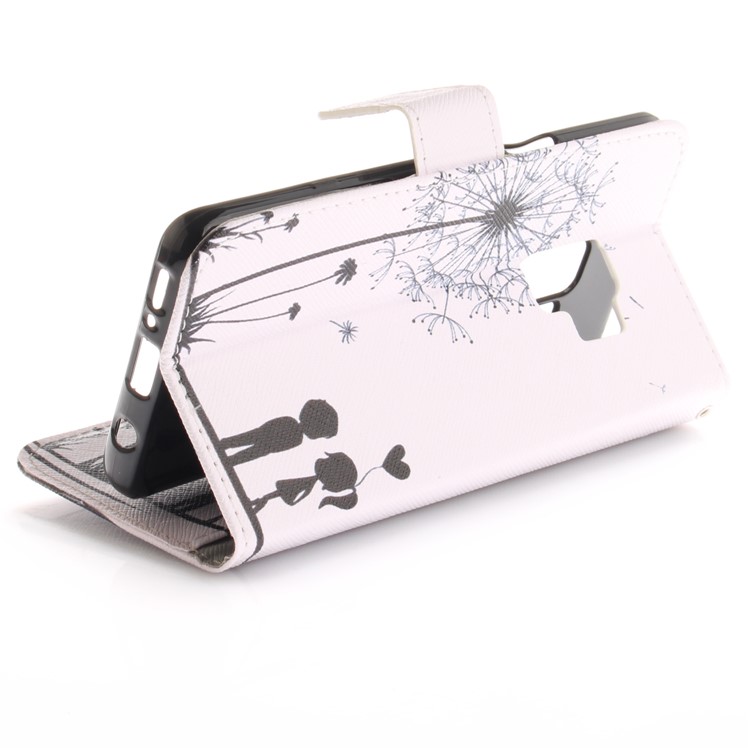 Patterned PU Leather Wallet Stand Protective Shell for Samsung Galaxy S9 G960 - Dandelion-7